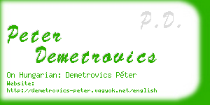 peter demetrovics business card